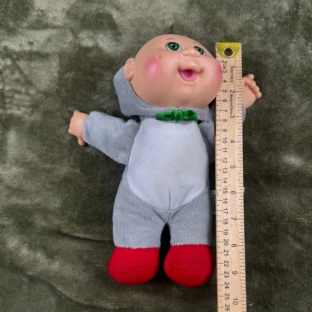 Vintage Cabbage Patch Kids Cuties Penguin Plush Doll Grey Red Green Eyes 9in CPK